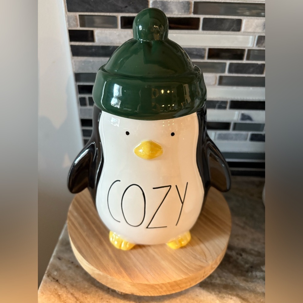 Rae Dunn COZY Penguin with Green Hat